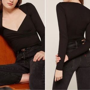 Reformation size XS padded shoulder top